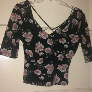 VERY cute floral criss cross top